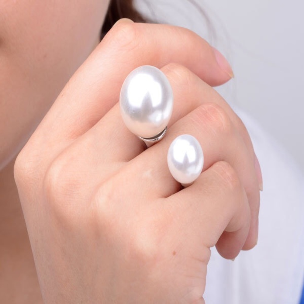 ASOS Open Double Pearl Ring